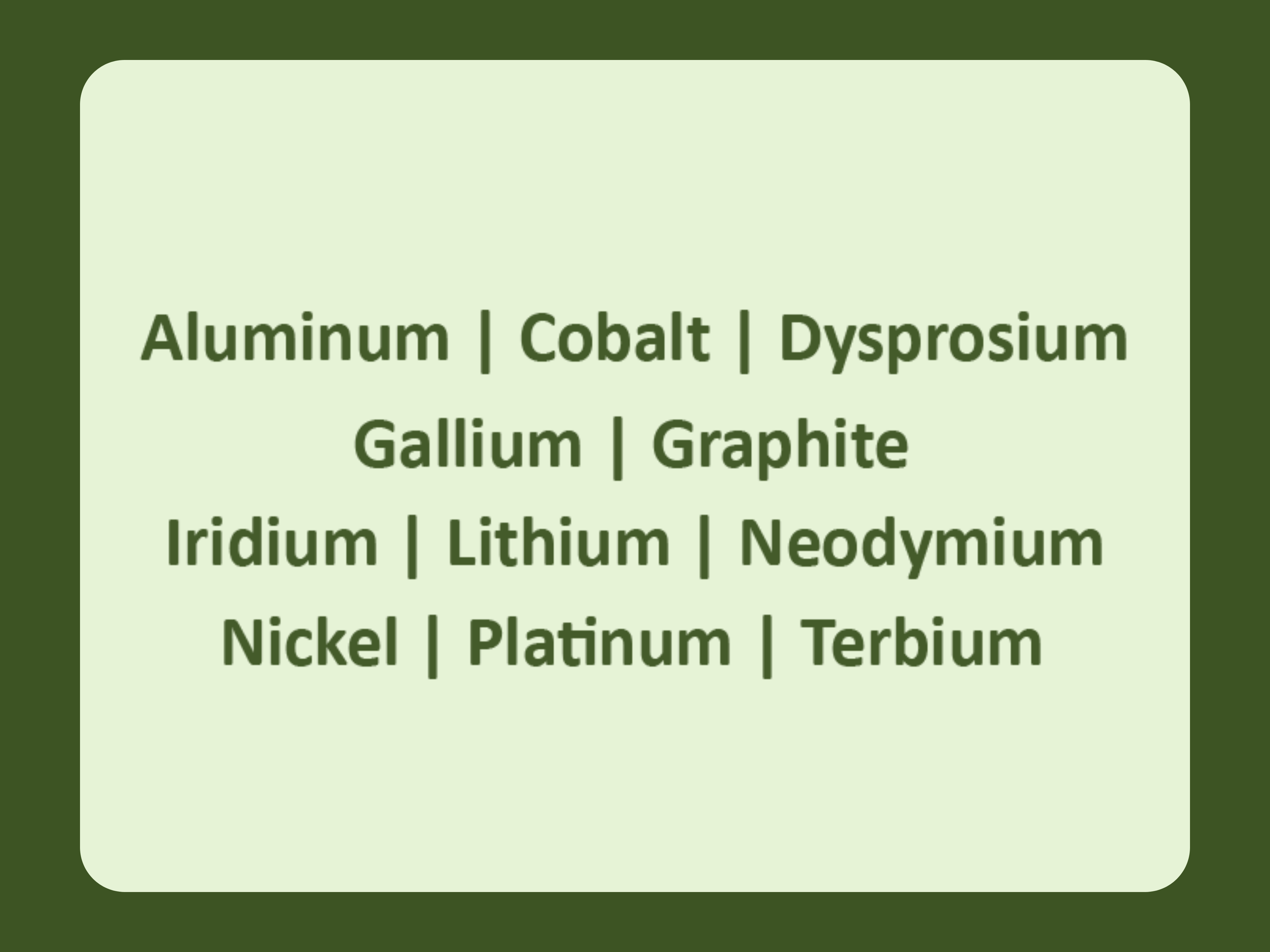 List of 11 critical materials